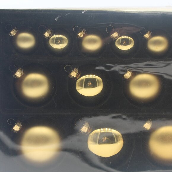 Vintage Target Box Of 21 Assorted Round Globe Gold Fine Glass Ornaments NOS - Picture 7 of 7